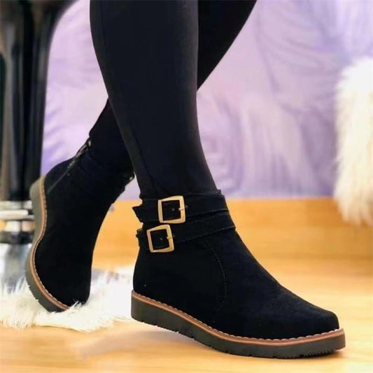 Damen Ankle Boots mit modischen Doppelschnallen Stalluxe