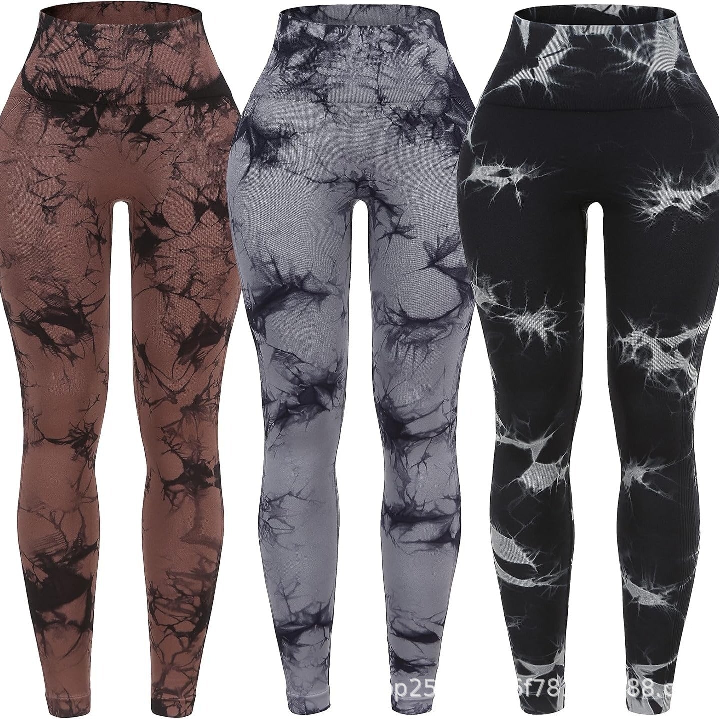 Damen Sportleggings mit hohem Bund und stylischem Marmormuster Stalluxe