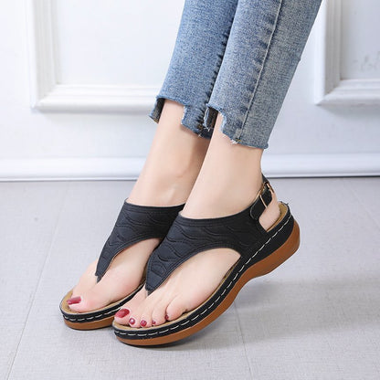 Damen Komfortable Zehentrenner-Sandalen mit ergonomischem Fußbett Stalluxe