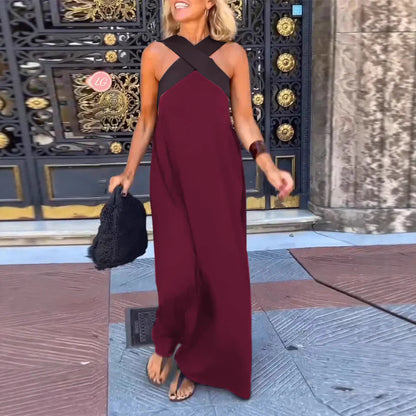 Damen Langes Maxikleid mit Cross-Over-Trägern und elegantem Schnitt Stalluxe