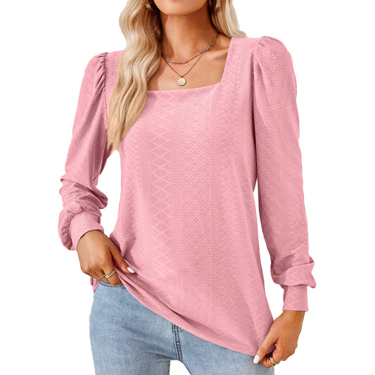 Damen Leichtes Blusenshirt mit eleganten Puffärmeln und strukturiertem Design Stalluxe
