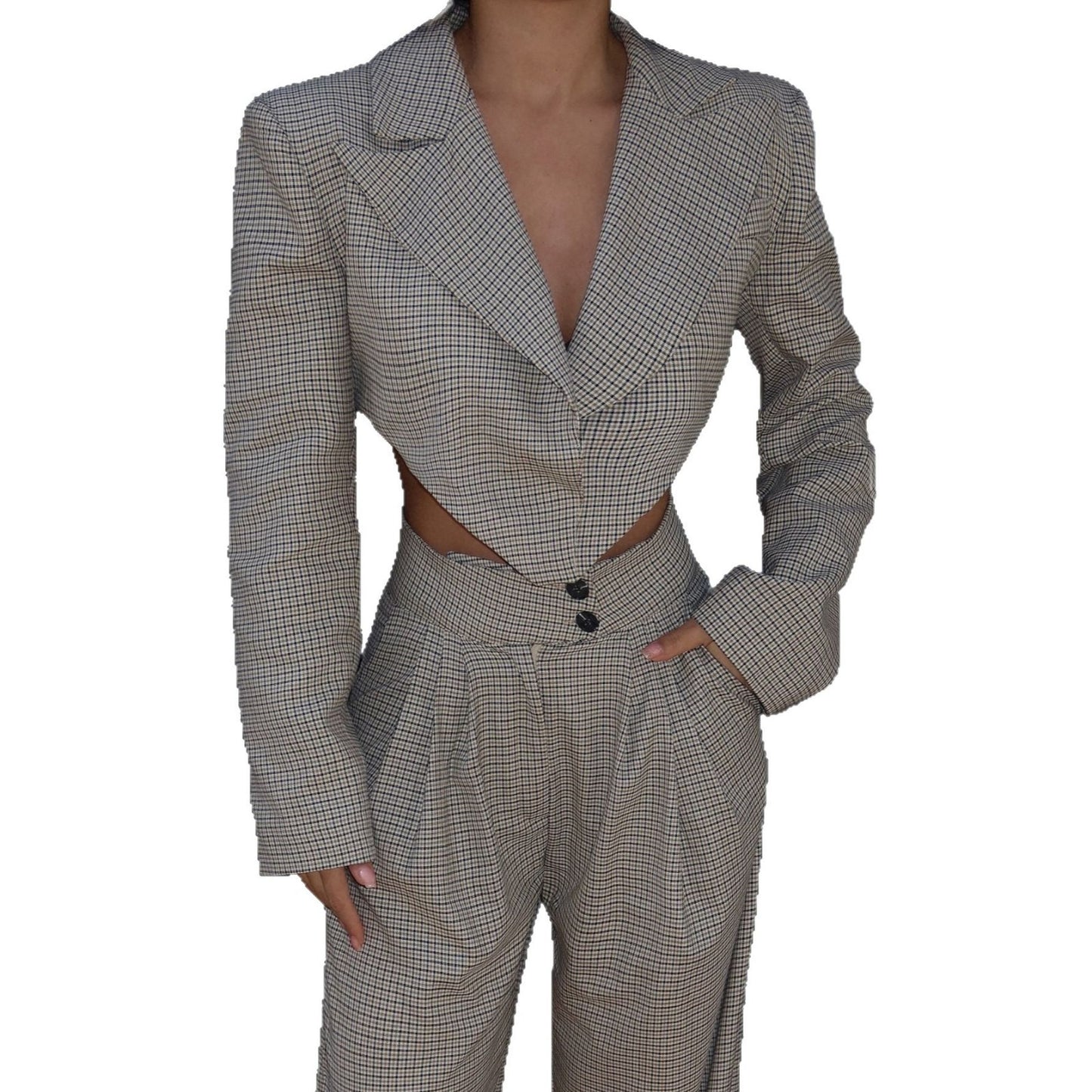 Damen Cropped Blazer mit modernem Schnitt und figurbetontem Design Stalluxe