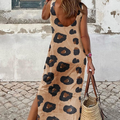 Damen Maxikleid mit elegantem Leopardenmuster Stalluxe
