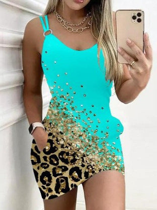 Damen Kleid im glamourösen Animal-Print mit funkelnden Akzenten Stalluxe