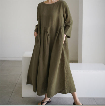 Damen lässiges Sommerkleid im A-Linien Schnitt mit 3/4 Ärmeln Stalluxe
