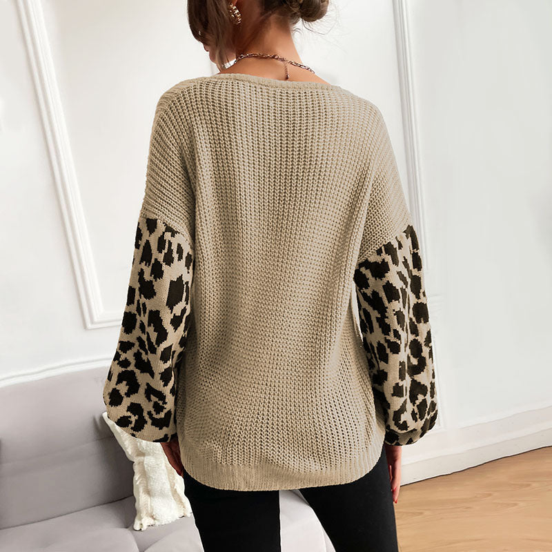 Damen casual Pullover mit modischem Leopardenmuster und lockerer Passform Stalluxe