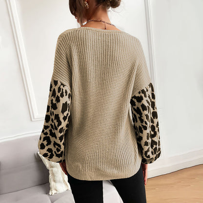 Damen casual Pullover mit modischem Leopardenmuster und lockerer Passform Stalluxe
