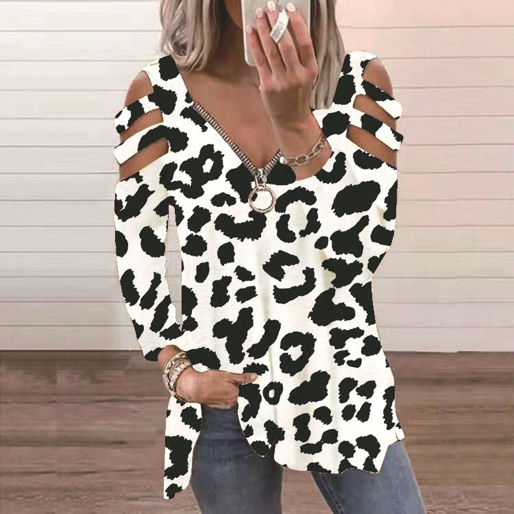 Damen Bluse mit floralem Cut-Out-Design und lässigem V-Ausschnitt Stalluxe