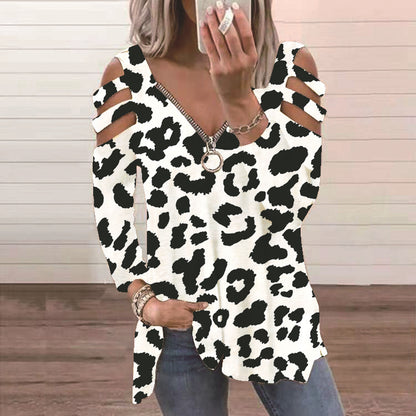 Damen Bluse mit floralem Cut-Out-Design und lässigem V-Ausschnitt Stalluxe