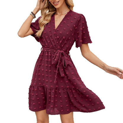 Damen Wickelkleid mit luftigen Ärmeln Stalluxe