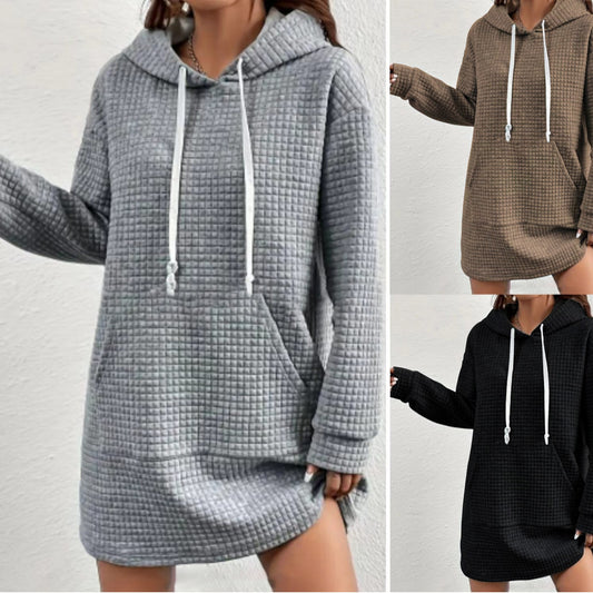 Damen Kapuzenkleid mit Übergröße und strukturierter Oberfläche Stalluxe