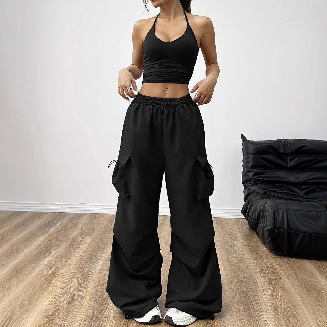 Damen Weit geschnittene Cargo-Hose mit stylischen Details Stalluxe