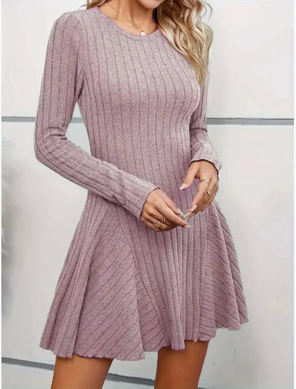 Damen Strickkleid mit V-Ausschnitt und Rüschendetails Stalluxe