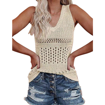 Damen Stricktanktop mit vielseitigem Lochmuster Stalluxe