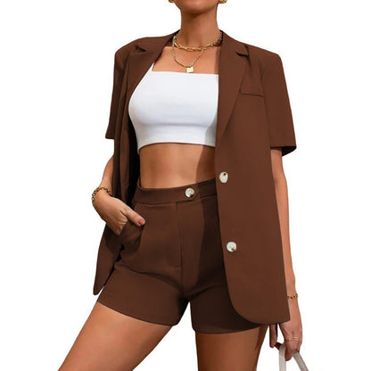 Damen Kurzblazer und Shorts Set Stalluxe