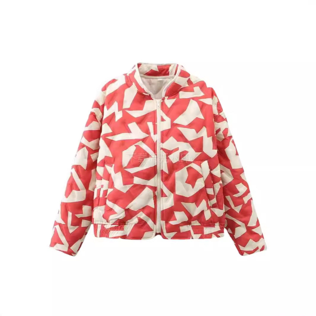 Damen Trendige gepolsterte Jacke im geometrischen Design Stalluxe