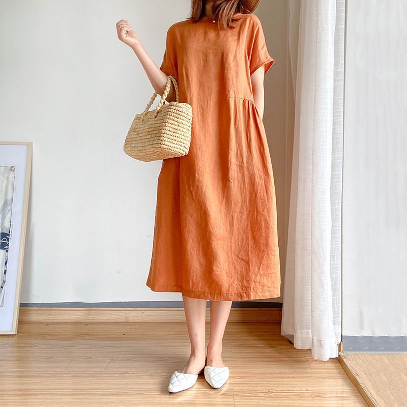 Damen Leichtes und vielseitiges Sommerkleid mit Taschen Stalluxe