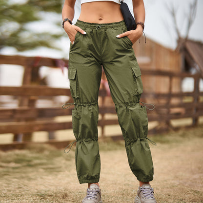 Damen Cargo Jogger-Hosen mit Kordelzug und Taschen-Detail Stalluxe