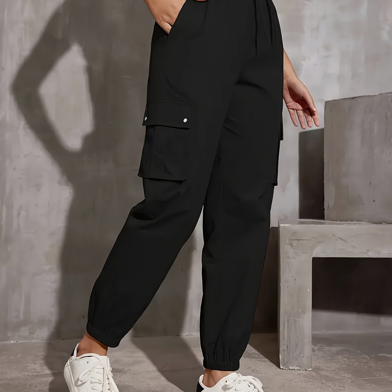 Damen Cargo-Hose mit elastischem Bund und praktischen Seitentaschen Stalluxe
