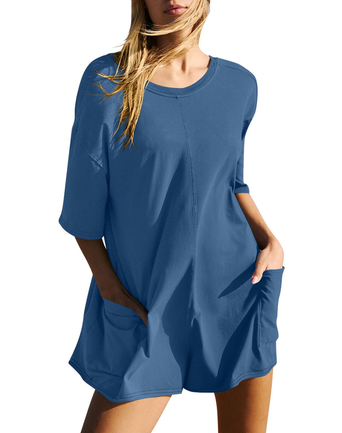 Damen sportliches Tunika-Kleid mit praktischen Taschen Stalluxe