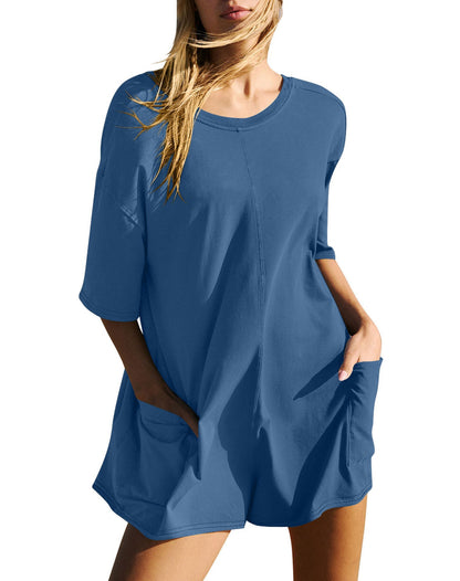Damen sportliches Tunika-Kleid mit praktischen Taschen Stalluxe