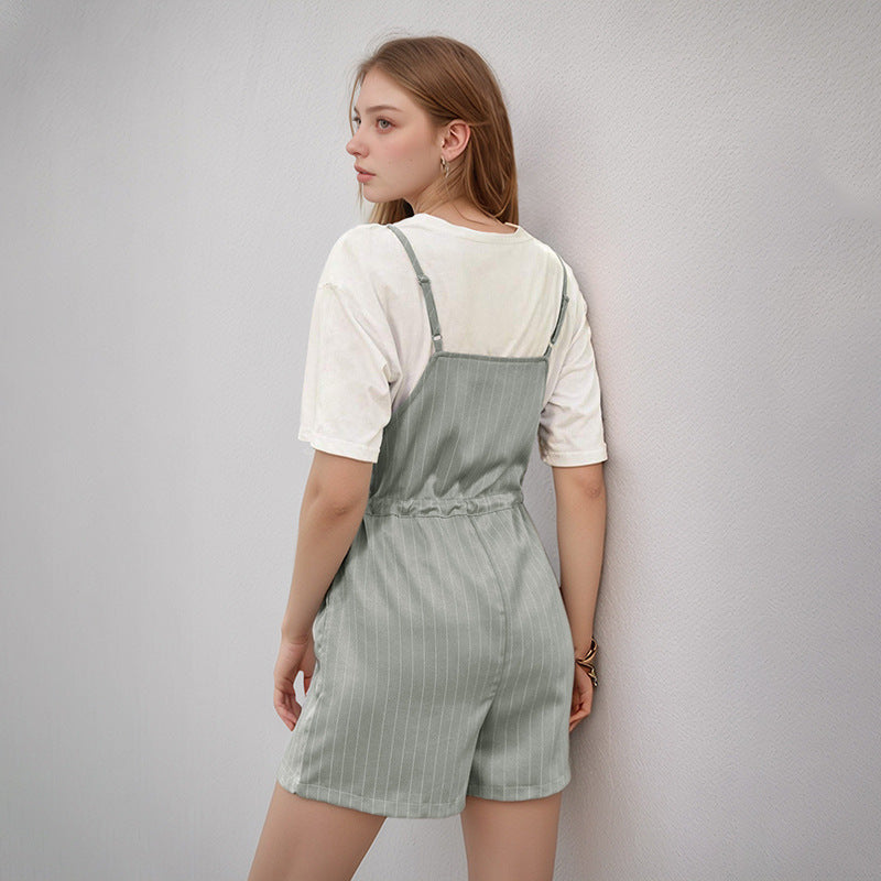 Damen Jumpsuit mit schicker Streifenoptik und verstellbarem Taillenzug Stalluxe