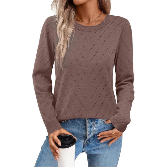 Damen Modischer Pullover mit strukturiertem Zickzack-Muster und lässigem Schnitt Stalluxe