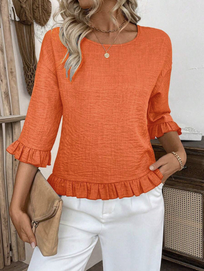 Damen lässige Bluse mit Rüschen Stalluxe