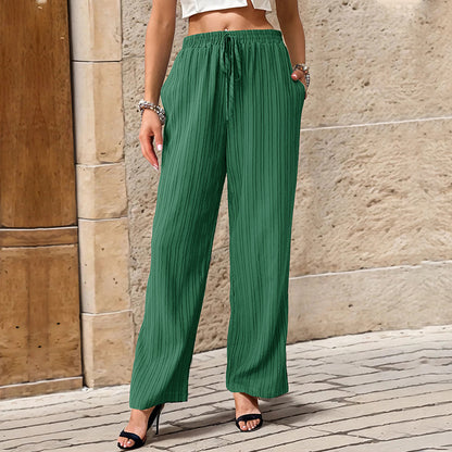 Damen entspannte Palazzo-Hose mit elastischem Bund und seitlichen Taschen Stalluxe