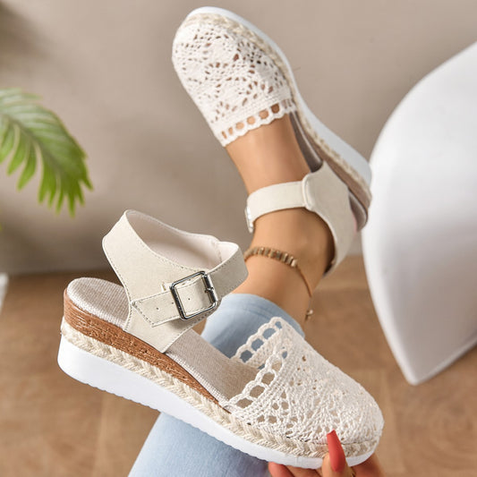 Damen Keilsandaletten mit strapazierfähigem Riemendesign und atmungsaktivem Obermaterial Stalluxe