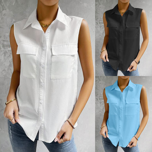Damen ärmelloses Hemblusenshirt Stalluxe