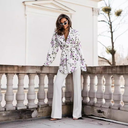Damen Blazer-Kleid mit modischem Animal-Print und Bindegürtel Stalluxe