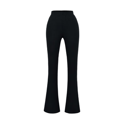 Damen elegante Flared-Hose mit hoch tailliertem Schnitt und feinem Rippdesign Stalluxe