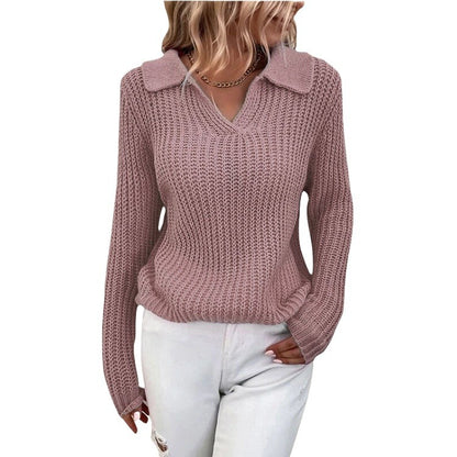 Damen Feinstrickpullover mit Kragen Stalluxe
