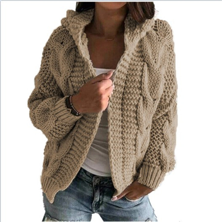Damen Strickjacke mit voluminösem Zopfmuster und lässigem Schnitt Stalluxe