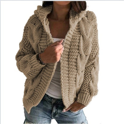 Damen Strickjacke mit voluminösem Zopfmuster und lässigem Schnitt Stalluxe