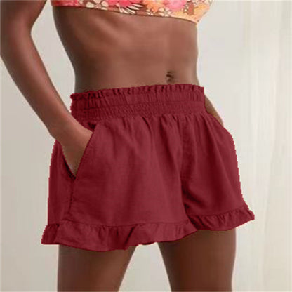 Damen Lockere Shorts mit Volant und Taschen Stalluxe