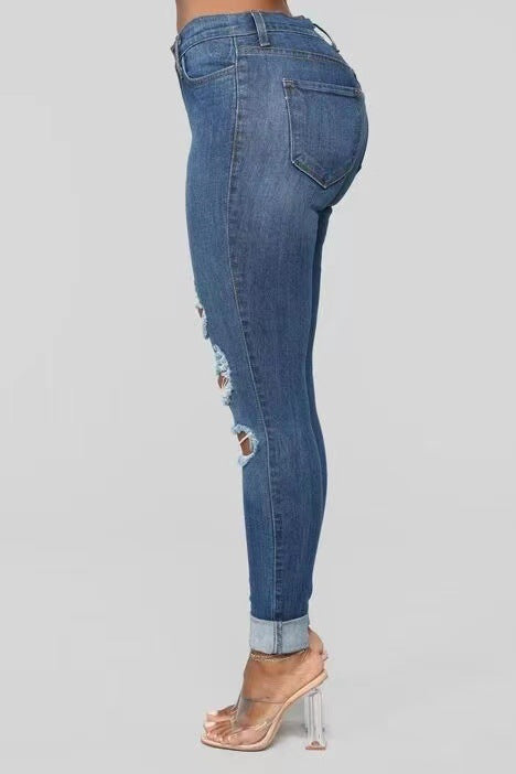 Damen Skinny-Jeans mit Riss-Design Stalluxe