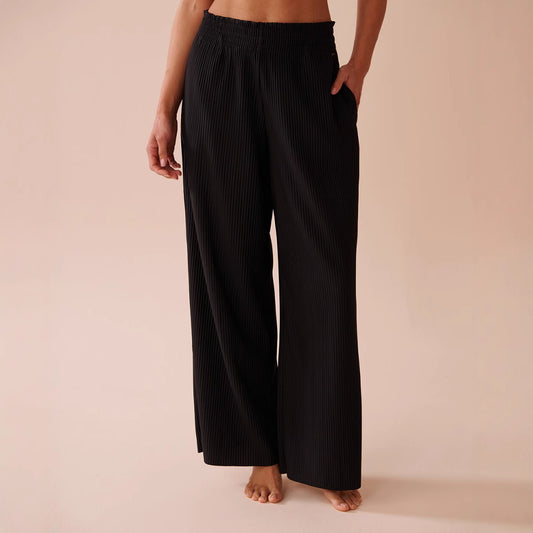 Damen Weitbeinige Falten Lounge-Hose Stalluxe
