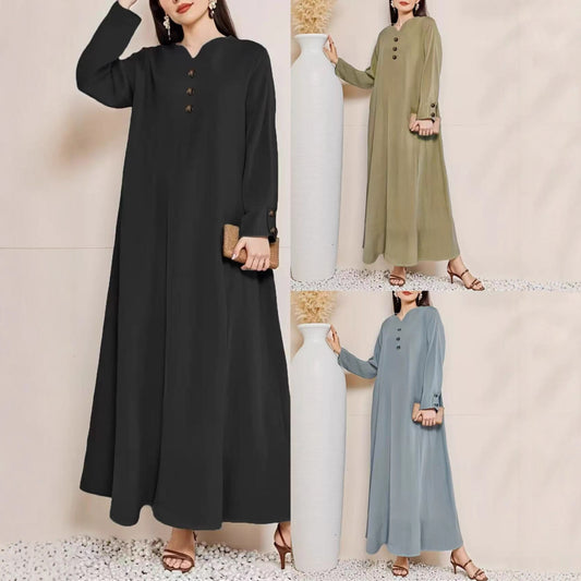 Damen Maxikleid mit eleganter Knopfleiste Stalluxe