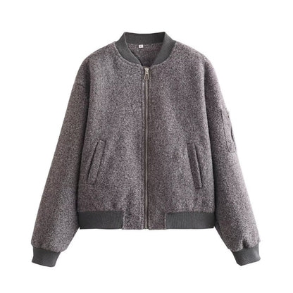 Damen stylische Bomberjacke aus hochwertigem Material mit elastischen Bündchen Stalluxe