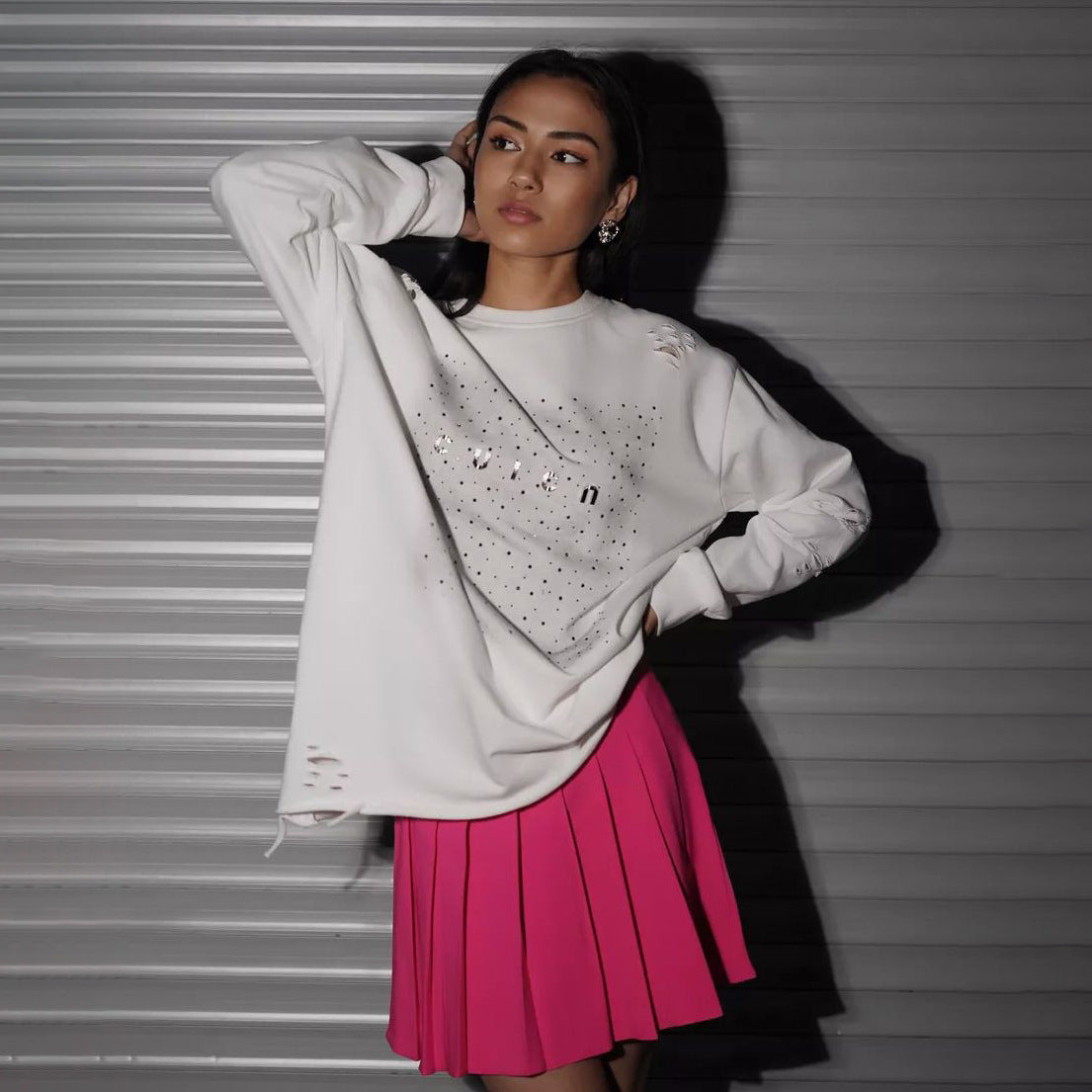 Damen Oversize Sweatshirt mit modischen Designelementen Stalluxe