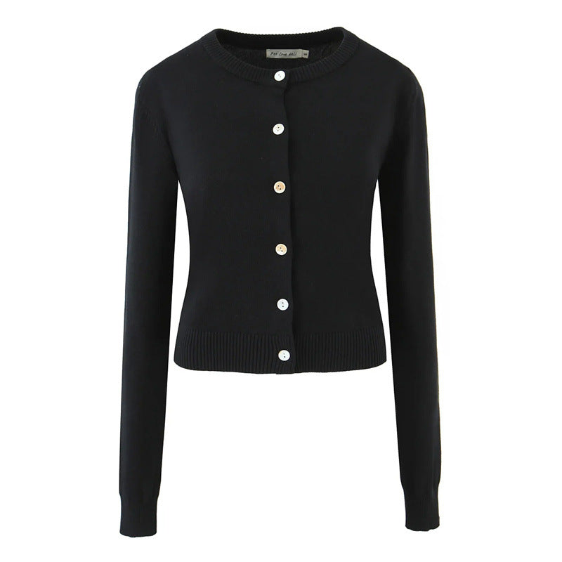 Damen langlebige Strickjacke mit Knopfverschluss und Rundhalsausschnitt Stalluxe