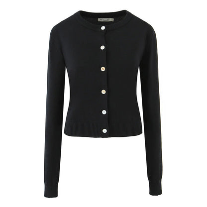 Damen langlebige Strickjacke mit Knopfverschluss und Rundhalsausschnitt Stalluxe