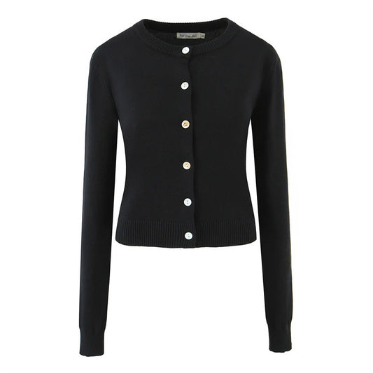 Damen langlebige Strickjacke mit Knopfverschluss und Rundhalsausschnitt Stalluxe