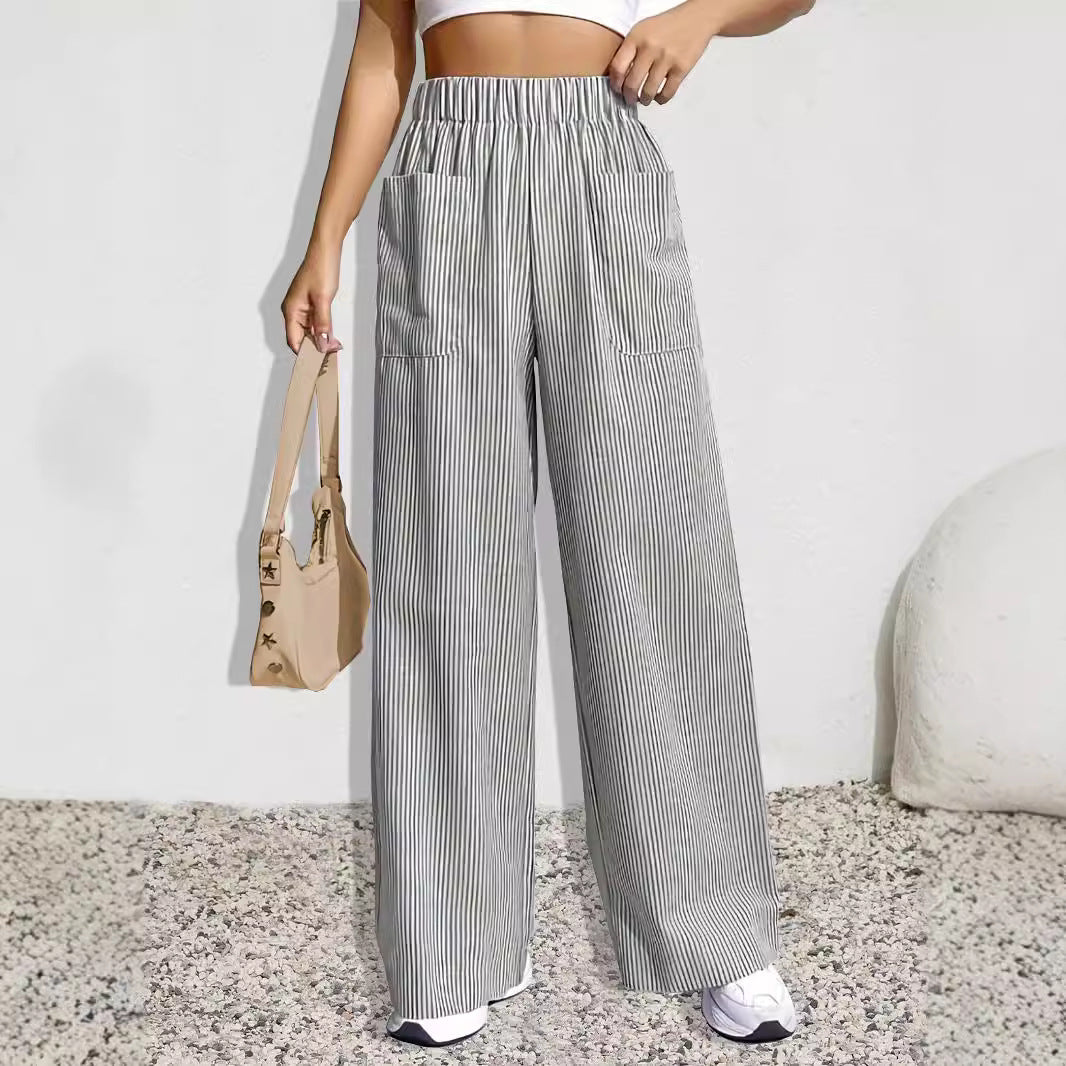 Damen weite Plissee-Hose mit elastischem Bund und praktischen Seitentaschen Stalluxe
