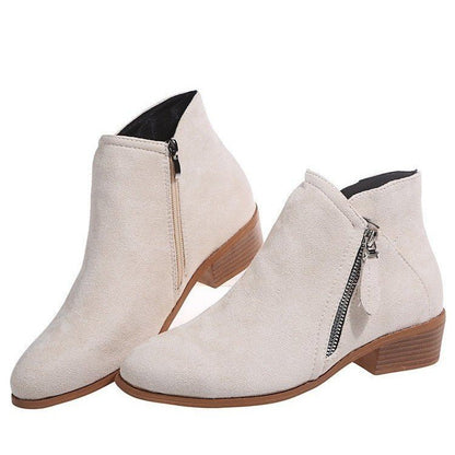 Damen Stiefeletten aus hochwertigem Veloursleder mit modischem Reißverschluss Stalluxe