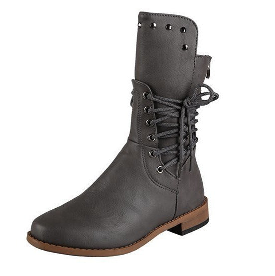 Damen modische Schnürstiefel mit eleganter Verzierungen Stalluxe