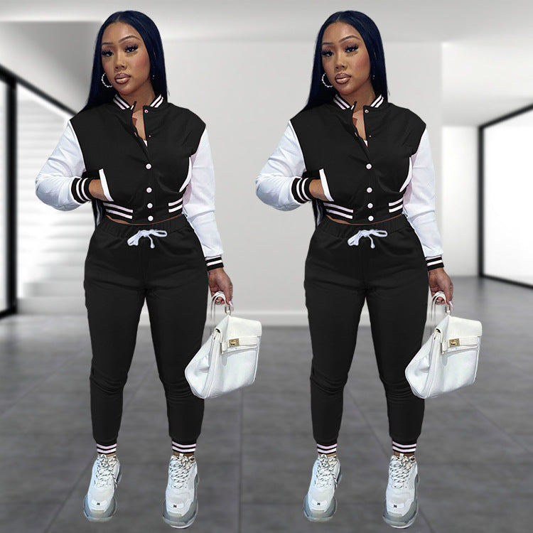 Damen Cozy Cropped Hoodie und Jogginghose Set Stalluxe