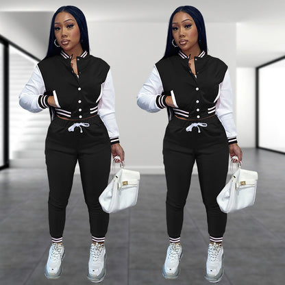 Damen Cozy Cropped Hoodie und Jogginghose Set Stalluxe